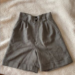 High waisted plaid vintage shorts